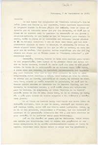 [Carta] 1939 septiembre 5, Rancagüa, Chile [a] Gonzalo Drago  [manuscrito] Oscar Castro Z.