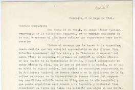 [Carta] 1938 mayo 8, Rancagüa, Chile [a] Gonzalo Drago  [manuscrito] Oscar Castro Z.