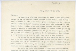 [Carta] 1939 enero 10, Rancagüa, Chile [a] Gonzalo Drago  [manuscrito] Oscar Castro.