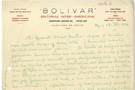 [Carta] 1939 diciembre 27, Valparaíso, Chile [a] Oscar Castro  [manuscrito] Augusto D'Halmar.