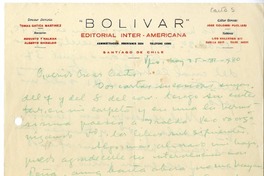 [Carta] 1940 marzo 25, Valparaíso, Chile [a] Oscar Castro  [manuscrito] Augusto D'Halmar.