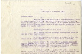 [Carta] 1947 mayo 8, Santiago, Chile [a] Edmundo Concha  [manuscrito] Oscar Castro Z.