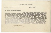 [Carta] 1949 junio 6, California [a] Juan Guzmán Cruchaga  [manuscrito] Germán Arciniegas.