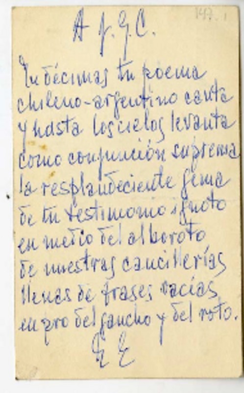 [Carta] 1963 mayo 21, Santiago, Chile [a] Juan Guzmán Cruchaga  [manuscrito] Enrique Espinoza.