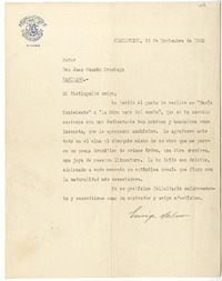 [Carta] 1952 noviembre 18, Concepción, Chile [a] Juan Guzmán Cruchaga  [manuscrito] Enrique Molina.