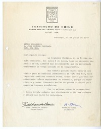 [Carta] 1979 junio 12, Santiago, Chile [a] Juan Guzmán Cruchaga  [manuscrito] Fidel Araneda Bravo.