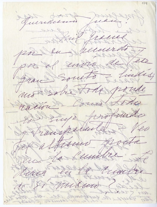 [Carta] [1950] Santiago, Chile [a] Juan Guzmán Cruchaga  [manuscrito] [Consuelo].