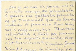 [Tarjeta] 1959 noviembre 18, Santiago, Chile [a] Juan Guzmán Cruchaga  [manuscrito] Domenec Guansé.