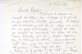 [Carta] 1988 enero 27, Viña del Mar, Chile [a] Raquel Tapia Caballero  [manuscrito] Sara Vial.