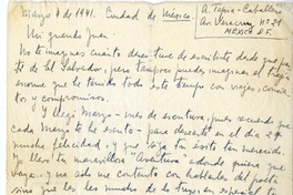 [Carta] 1941 marzo 4, México [a] Juan Guzmán Cruchaga  [manuscrito] Arnaldo Tapia Caballero.