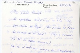 [Carta] 1979 mayo 25, Suiza [a] Juan Guzmán Cruchaga  [manuscrito] Albert Theile.