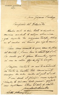 [Carta] 1935 febrero, Salta, Argentina [a] Juan Guzmán Cruchaga  [manuscrito] Juan Carlos Dávalos.