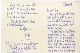 [Carta] 1964 octubre 14, Santiago, Chile [a] Juan Guzmán Cruchaga  [manuscrito] Hernán Díaz Arrieta.