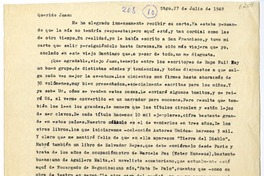 [Carta] 1948 julio 27, Santiago, Chile [a] Juan Guzmán Cruchaga  [manuscrito] Hernán del Solar.