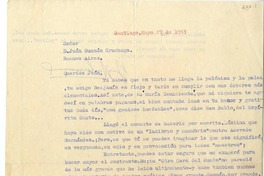 [Carta] 1953 mayo 27, Santiago, Chile [a] Juan Guzmán Cruchaga  [manuscrito] Benjamín Subercaseaux.