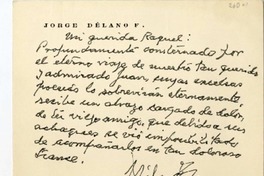 [Tarjeta] 1979 julio 23, Santiago, Chile [a] Raquel Tapia Caballero  [manuscrito] Jorge Délano (Coke).