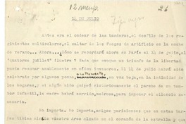 14 de julio  [manuscrito] Manuel Mujica Lainez.