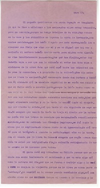 [Carta] [entre 1923 y 1928] mayo 23, Santiago, Chile [a] Juan Guzmán Cruchaga  [manuscrito] Marta Brunet.