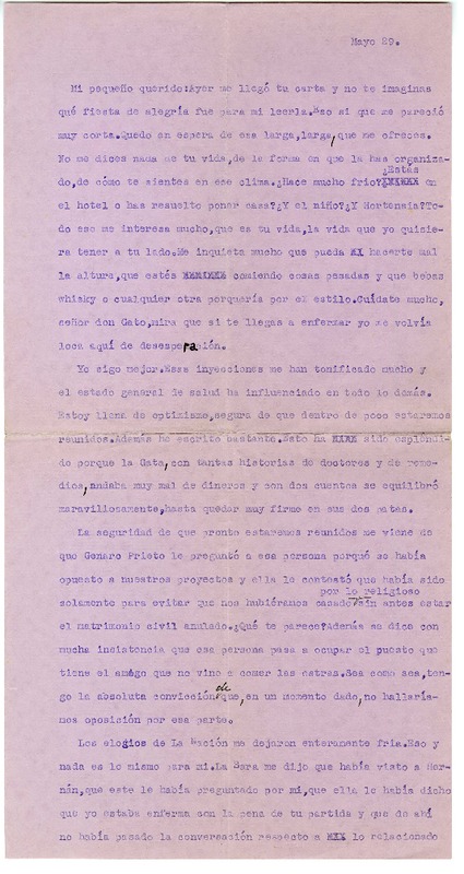 [Carta] [entre 1923 y 1928] mayo 29, Santiago, Chile [a] Juan Guzmán Cruchaga  [manuscrito] Marta Brunet.