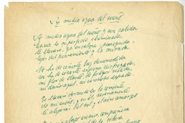 A media agua del sueño  [manuscrito] Juan Guzmán Cruchaga.