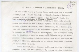 Mi visita y adhesión a la revolución cubana  [manuscrito] Matilde Ladrón de Guevara.