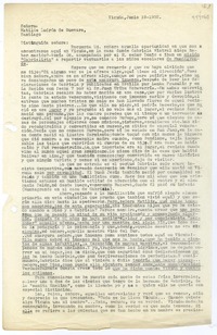 [Carta] 1952 junio 19, Vicuña, [Chile] [a la] Señora Matilde Ladrón de Guevara, Santiago, [Chile]  [manuscrito] Isolina B. de Estay.
