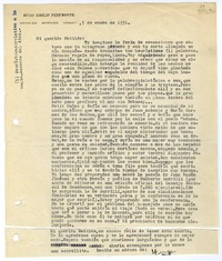 [Carta] 1951 enero 5, Montevideo, Uruguay [a] Mi querida Matilde  [manuscrito] Hugo Emilio Pedemonte.