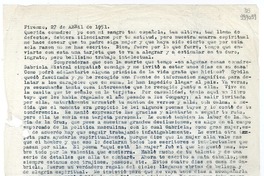 [Carta] 1951 abril 27, Firenze, [Italia] [a] Querida comadre [María de la Cruz]  [manuscrito] Matilde Ladrón de Guevara.