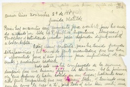 [Carta] 1951 noviembre 29, Buenos Aires, [Argentina] [a] Querida Matilde  [manuscrito] Haydée [Elguera].