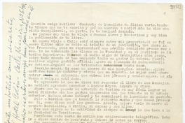 [Carta] 1951, Argentina [a] Querida amiga Matilde  [manuscrito] Carlos [Sabat].