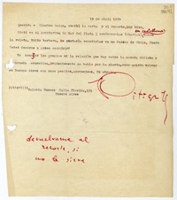 [Carta] 1954 abril 19, Buenos Aires [a] Querida e ilustre amiga  [manuscrito] Dino Segre (Pitigrilli).