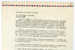 [Carta] 1954 abril 24, Santiago [a] Gregorio Marañón, Madrid  [manuscrito] Matilde Ladrón de Guevara.