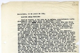[Carta] 1954 junio 11, Montevideo [a] Querida amiga Matilde  [manuscrito] [Carlos Sabat Ercasty].