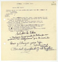 [Carta] 1954 agosto 28, Santiago [a] Querida May Sybila  [manuscrito] Marcial Arredondo G.