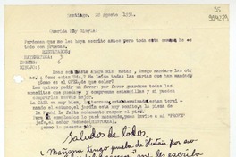 [Carta] 1954 agosto 28, Santiago [a] Querida May Sybila  [manuscrito] Marcial Arredondo G.