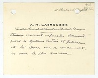 [Tarjeta] [1955] Paris [a] Matilde Ladrón de Guevara  [manuscrito] A. M. Labrousse.