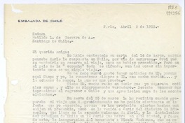 [Carta] 1955 abril 2, Paris [a] Matilde L. de Guevara de A., Santiago de Chile  [manuscrito] Juan Bautista Rossetti.