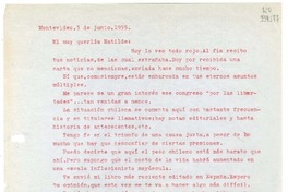 [Carta] 1955 junio 3, Montevideo [a] Mi muy querida Matilde  [manuscrito] Hugo Emilio [Pedemonte].