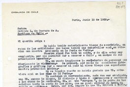 [Carta] 1955 junio 15, Paris [a] Matilde L. de Guevara de A., Santiago de Chile  [manuscrito] Juan B. Rossetti.