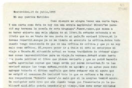 [Carta] 1955 julio 19, Montevideo [a] Mi muy querida Matilde  [manuscrito] Hugo Emilio [Pedemonte].