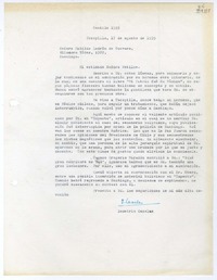 [Carta] 1955 agosto 17, Tocopilla, Chile [a] Matilde Ladrón de Guevara, Santiago  [manuscrito] Demetrio Canelas.
