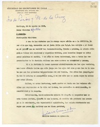 [Carta] 1955 agosto 24, Santiago [a] Señor Ministro de Justicia  [manuscrito] Matilde Guevara de Arredondo.