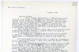 [Carta] 1956 agosto 7, [Italia] [a] Querida Matilde  [manuscrito] Enrique Company.