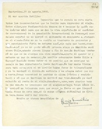 [Carta] 1956 agosto 22, Montevideo [a] Mi muy querida Matilde  [manuscrito] Hugo Emilio.