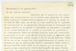 [Carta] 1956 agosto 22, Montevideo [a] Mi muy querida Matilde  [manuscrito] Hugo Emilio.