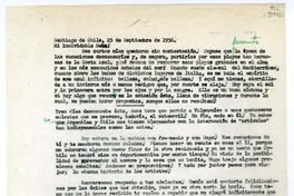 [Carta] 1956 septiembre 25, Santiago de Chile [a] Mi inolvidable Beba  [manuscrito] Tu amiga de siempre Matilde.