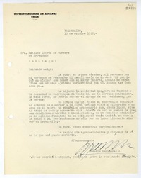 [Carta] 1956 octubre 13, Valparaíso [a] Matilde Ladrón de Guevara de Arredondo, Santiago  [manuscrito] Horacio Hernández A.