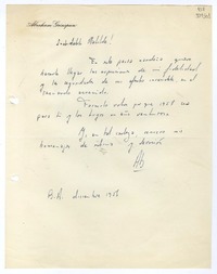 [Carta] 1956 diciembre, Buenos Aires [a] Matilde Ladrón de Guevara  [manuscrito] Abraham Grinspun.