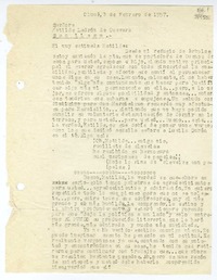 [Carta] 1957 febrero 3, Olmué, Chile [a] Matilde Ladrón de Guevara, Santiago  [manuscrito] Miguel Espinoza Miguens.