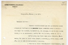 [Carta] 1957 febrero 4, Valparaíso [a] Estimada Matilde  [manuscrito] [Osvaldo] Gianini.